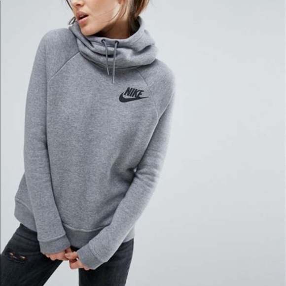 Nike Tops - Nike Rally gray funnel neck women’s hoodie
